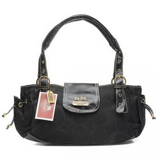 Coach Logo Signature Small Black Totes EGX | Women